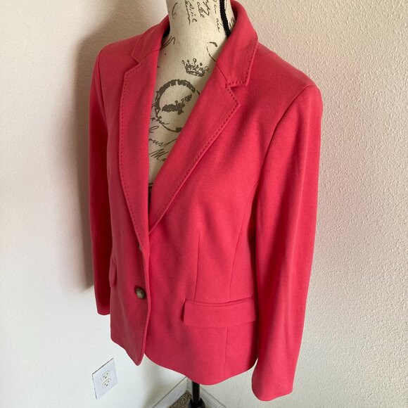 Talbots Aberdeen Pink Blazer Jacket Size 12 Lined Tailored Classic - Picture 9 of 15